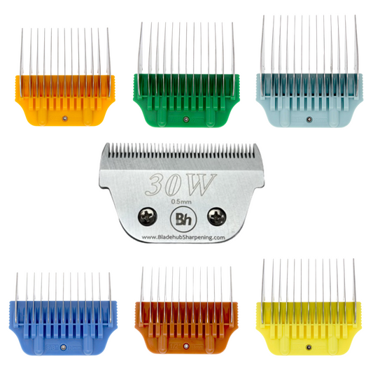 Wide Clipper Comb Attachment Set of 6 with a #30W Blade
