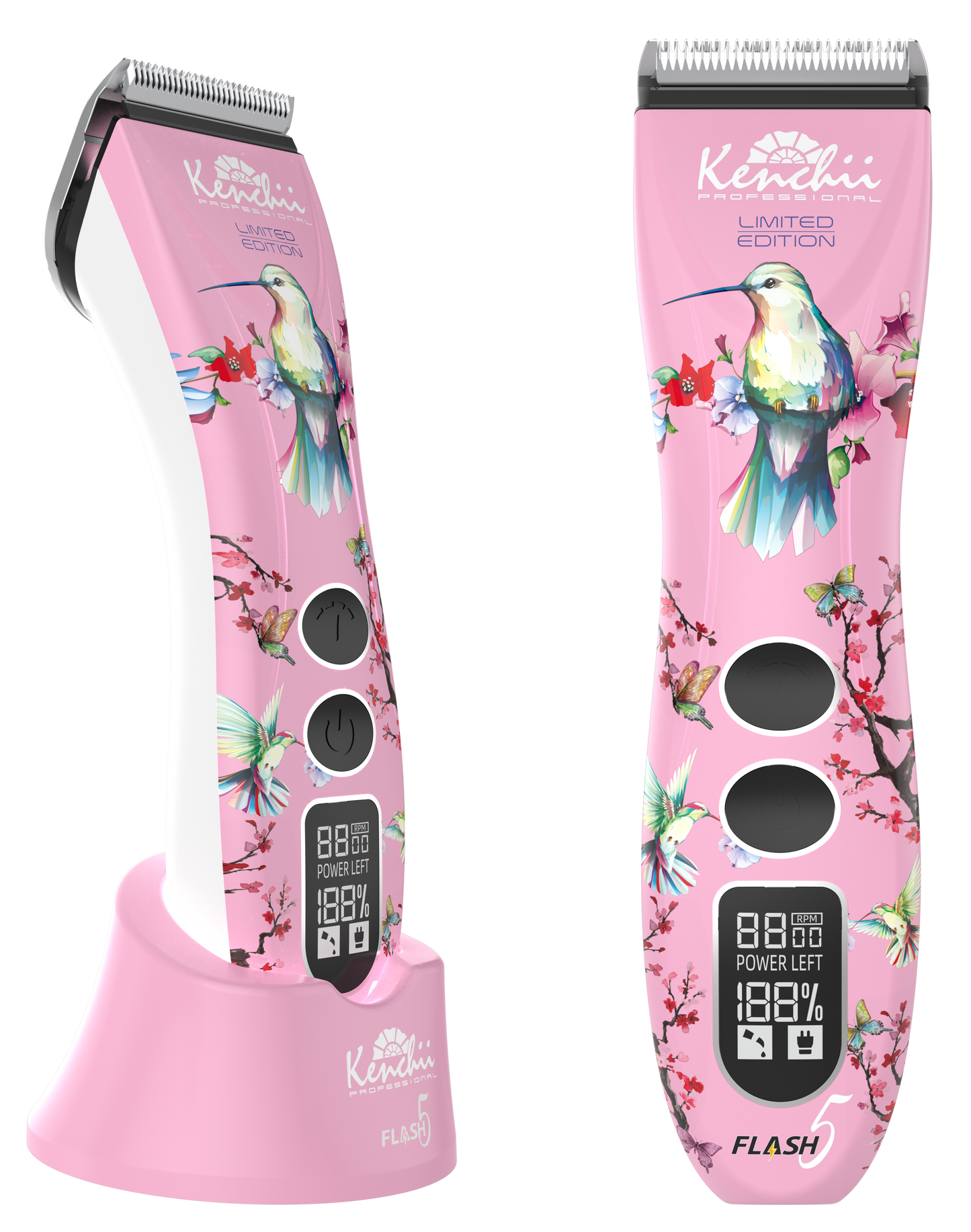 Kenchii Flash5™ | 5-in-1 Digital Cordless Clipper | Pink Edition