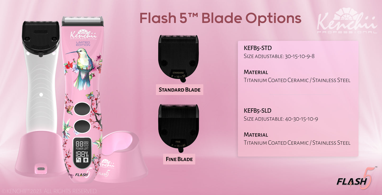 Kenchii Flash5™ | 5-in-1 Digital Cordless Clipper | Pink Edition