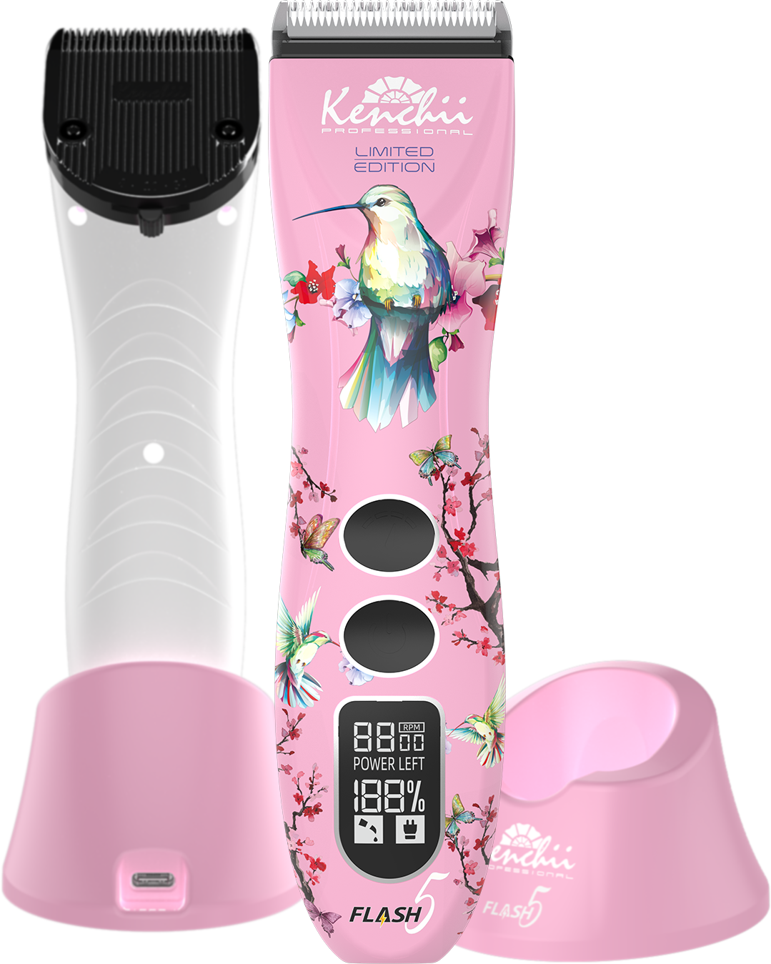 Kenchii Flash5™ | 5-in-1 Digital Cordless Clipper | Pink Edition