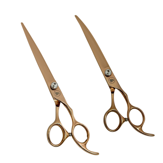 Rose Gold Shears By Bladehub Straight and Curve Set